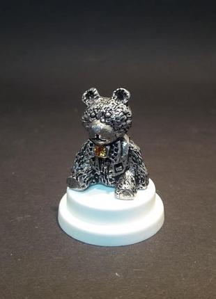 Ведмедик teddy november  topaz олово камінь топаз