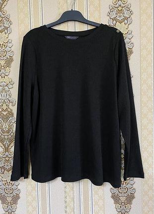 Легкий светр в рубчік, чорна кофтинка світер