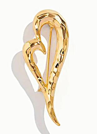 Брошь - шпилька love золотая