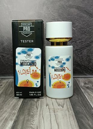 Женский парфюм moschinо cheap&chic i love love tester pro (москино чип чик ай лав лав) 58 мл.