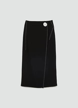 Чорна міді спідниця zara