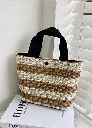 Сумка женская соломенная комбинируемая (коричневый)( 0652 )