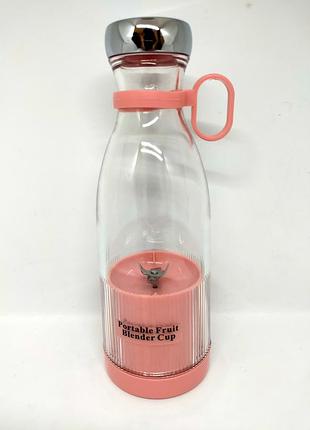 Портативный беспроводной блендер бутылка для смузи blendrcup a28 (1200 мач, 350 мл,) sf-214 розовый