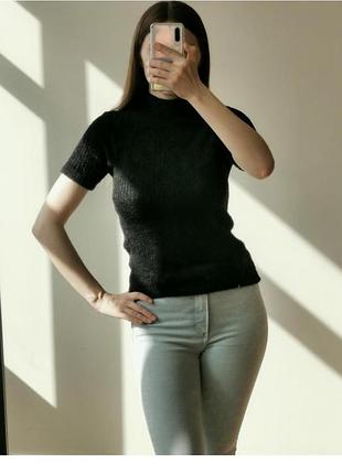 Стильная тёплая кофта с коротким рукавом zara размер м гольф теплый травка