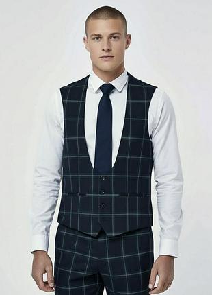 Чоловіча жилетка next клітинка стильна xl-xxl класична