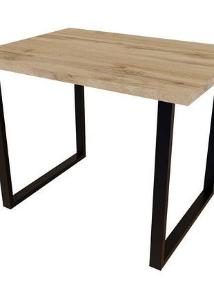 Стіл обідній rod 1000*750*32 дуб тахо 2 ноги чорні квадрат