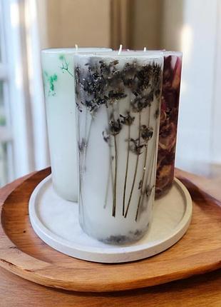 «цветочный уют: набор свечей с пионом, лавандой и гипсофилой», с ароматом кофе