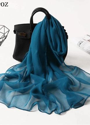 Жіночий шарф зелений - розмір шарфа 145*50см, шифон