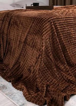 Плед евро colorful home "крокодил" 4 см 200 х 230 см (37575) коричневый