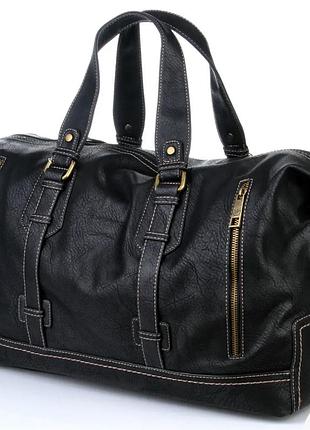 Чоловіча дорожна сумка саквояж david jones (7920) чорна