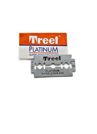Лезвия двухсторонние для бритья treet platinum super stainless blade 5 шт нержавеющая сталь многоразовые н4514