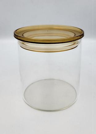 Vt-8111 емкость стеклянная с пластиковой крышкой (круглая) vittora, 1100 мл