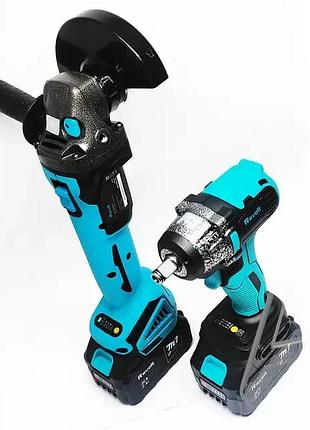 Аккумуляторный набор 2 в 1 гайковерт болгарка угловая (турбинка) 21v 4ah