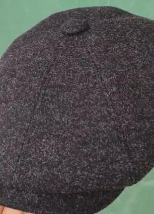 Кепка шерстяная мужская кашемировая теплая восьмиклинка comfort heads осень зима серая флис шерсть уши теплая 60
