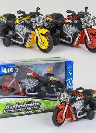Игрушка мотоцикл 9964-1 а (120/2) 3 вида, инерция, свет, звук, 1шт в коробке