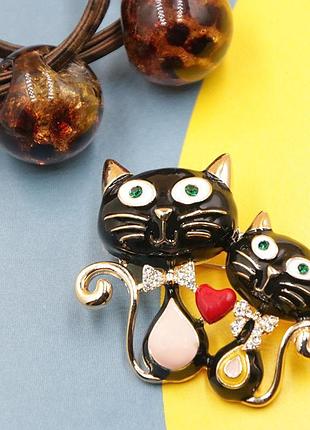 Брошка "закохані коти", брошка шпилька (494693361)