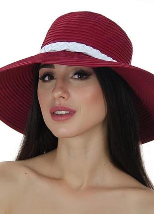 Женская шляпа средние моделируемые поля цвет бордовый