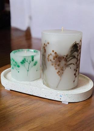 Набор свечей «тепло весны» - набор свечей на подставке, с ароматом тюльпан