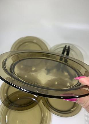 Тарелка обеденная vereco france, ø 19 см — дымчатое стекло н1521 десертная