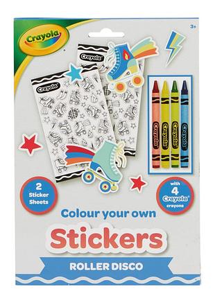Crayola розмальовки-наліпки "ролер-диско" з олівцями
