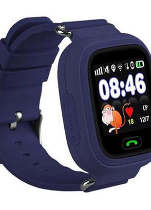 Детские смарт часы с gps трекером baby watch q90 синие
