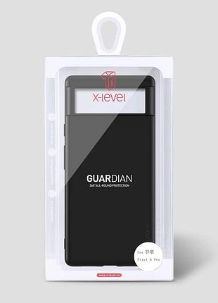 Тонкий чехол x-level для google pixel пиксель 6 pro черный