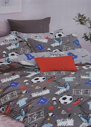 Постільний півтораспальний набір футбол, комплект постільної білизни для хлопчика, постіль футбол