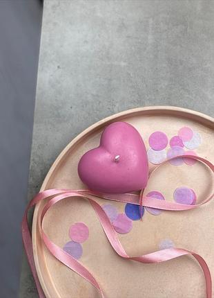 Соєва свічка серце з ефірними аромамаслами 7.5х3.5см verbena