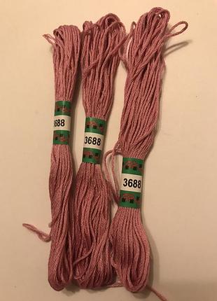 Мулине peri 3688 8м, 100% длинноволокнистый египетский хлопок, нитки для вышивки