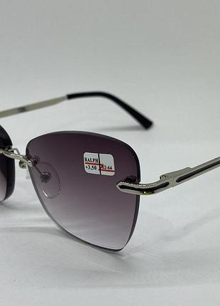 Тоновані жіночі окуляри безоправні фіолетові лінзи з градієнтом