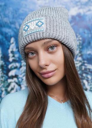 Шапка-колпак «вышиванка» (6032) светло-серый