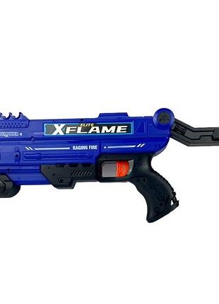 Бластер jlx7282 xstorm синий 12 мягких патронов, роскладной приклад