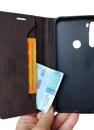 Чехол книжкой на redmi note 8 чехол-книжка на редми ноут 8 коричневый