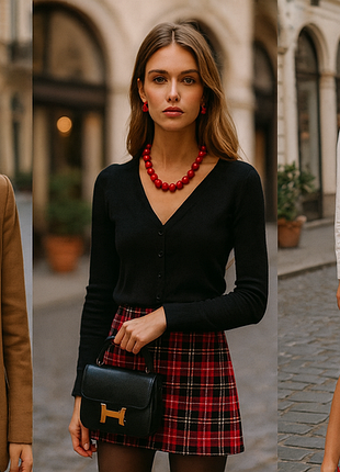 Комплект большие пули красное ожерелье в этно стиле + серьги горохи