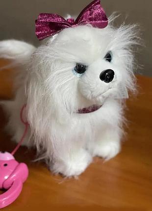 Интерактивная собака на поводке музыкальная для девочек