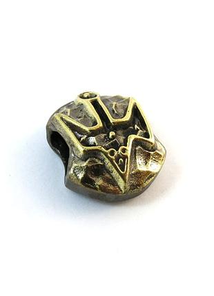Латунная бусина "тризуб ярослава" ручное литье