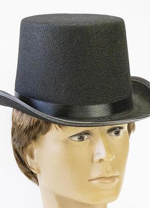 Капелюх циліндр фетр високий h15см