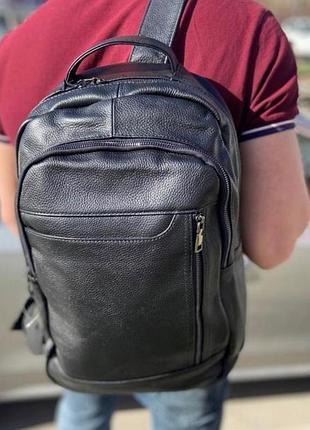 Мужской кожаный рюкзак городского типа tiding bag b3-10354a черный