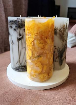 "свічки природи: квітковий сет з підставкою", з ароматом жасмін