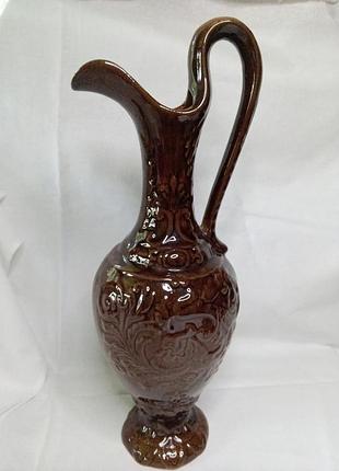 Кувшин высокий керамический с орнаментом, 37,5 см ручная работа н770 необычный винтажный кувшин из обливной к
