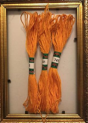 Мулине peri 741 8м, 100% длинноволокнистый египетский хлопок, нитки для вышивки