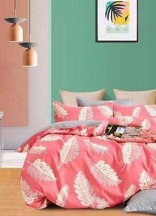 Комплект постельного белья двуспальный zmw "home textiles" (37628) белые перья на розовом