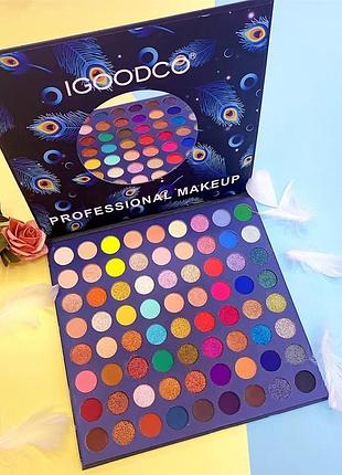 Водостійка косметика палетка тіней і гліттер igoodco 72 кольори