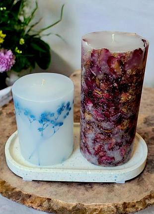 Набор «цветочная гармония» на гипсовой подставке, с ароматом ягодный микс