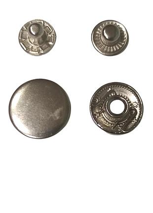 Кнопки металлические швейные галантерейные альфа 60шт, 12,5мм для одежды и других изделий цвет никель (6623)