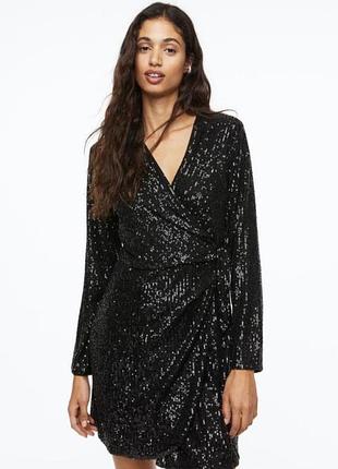 Святкова сукня в паєтках,новорічна сукня сукня на корпоратив,чорна сукня в паєтки
