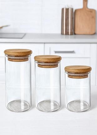 Vt-9037-180 ємність скляна для спецій кругла з дерев'яною кришкою vittora, 180мл (по факту 120 мл)