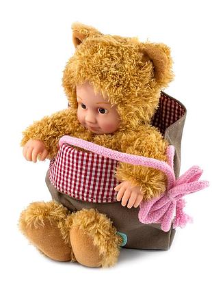 Anne geddes лялька "маленьке ведмежатко" з сумкою та стікерами, 23 см
