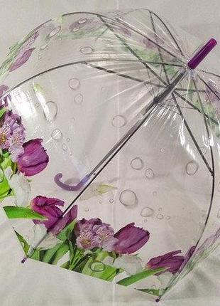 Прозора парасолька дзвін із квітами тростина на 8 спиць