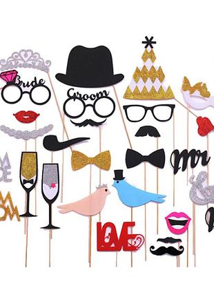 Бутафорія для весілля 31 деталь one size різнобарвний